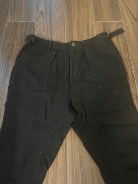Free People Dark GreenHigh-Rise Cargo Trousers with Side Tabs